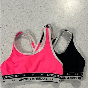 Under Armour Neon Pink and Black Sports Bras